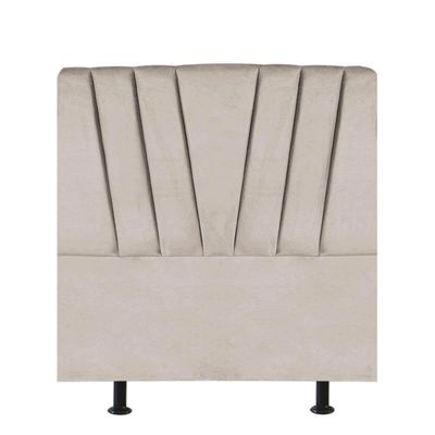 Cabeceira Estofada Bélgica 90cm Solteiro Para Cama Box Quarto Suede Bege - Gat Magazine