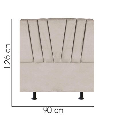 Cabeceira Estofada Bélgica 90cm Solteiro Para Cama Box Quarto Suede Bege - Gat Magazine
