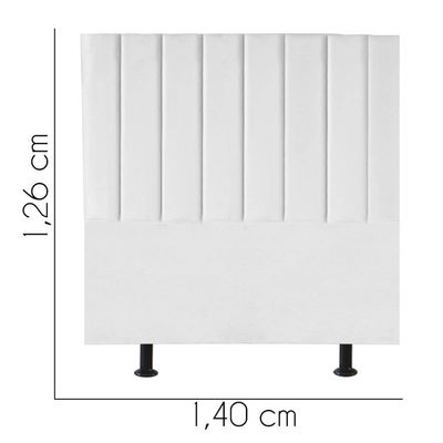 Cabeceira Estofada Carla 140cm Casal Para Cama Box Quarto Corino Branco - Gat Magazine