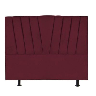 Cabeceira Estofada Bélgica 140cm Casal Para Cama Box Quarto Suede Bordô - Gat Magazine