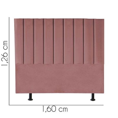 Cabeceira Estofada Carla 160cm Queen Size Para Cama Box Quarto Suede Rose Gold - Gat Magazine