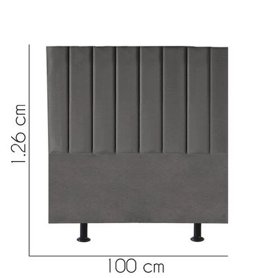 Cabeceira Estofada Carla 100cm Solteiro Para Cama Box Quarto Suede Cinza Escuro Grafite Gat Magazine