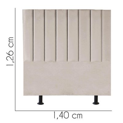 Cabeceira Estofada Carla 140cm Casal Para Cama Box Quarto Corino Bege - Gat Magazine