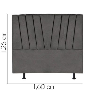 Cabeceira Estofada Bélgica 160cm Queen Size Para Cama Box Quarto Corino Cinza - Gat Magazine
