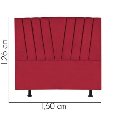 Cabeceira Estofada Bélgica 160cm Queen Size Para Cama Box Quarto Suede Vermelho - Gat Magazine