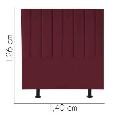 Cabeceira Estofada Carla 140cm Casal Para Cama Box Quarto Suede Bordô - Gat Magazine