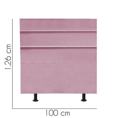 Cabeceira Estofada Argentina 100cm Solteiro Para Cama Box Quarto Suede Rosa Bebê - Gat Magazine