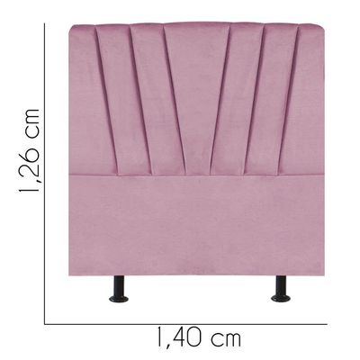 Cabeceira Estofada Bélgica 140cm Casal Para Cama Box Quarto Suede Rosa Bebê - Gat Magazine