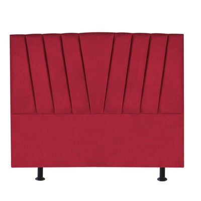 Cabeceira Estofada Bélgica 160cm Queen Size Para Cama Box Quarto Corino Vermelho - Gat Magazine