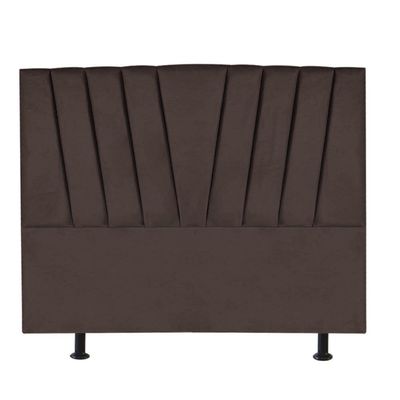 Cabeceira Estofada Bélgica 195cm King Size Para Cama Box Quarto Corino Marrom - Gat Magazine