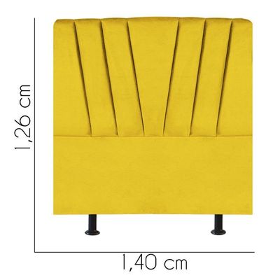 Cabeceira Estofada Bélgica 140cm Casal Para Cama Box Quarto Suede Amarelo - Gat Magazine