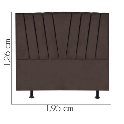 Cabeceira Estofada Bélgica 195cm King Size Para Cama Box Quarto Corino Marrom - Gat Magazine