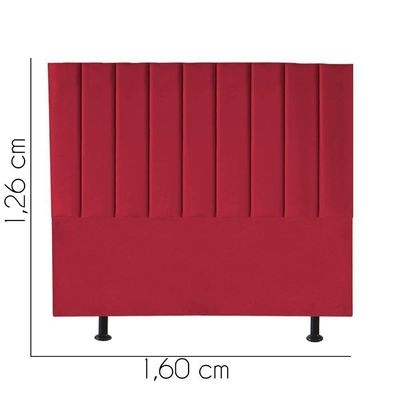 Cabeceira Estofada Carla 160cm Queen Size Para Cama Box Quarto Corino Vermelho - Gat Magazine
