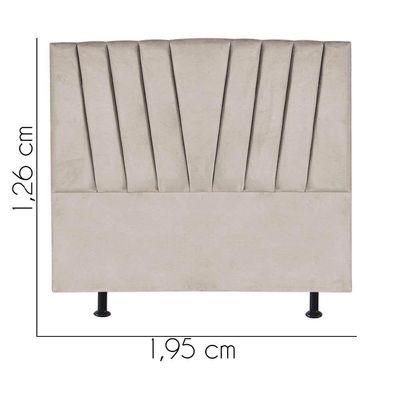Cabeceira Estofada Bélgica 195cm King Size Para Cama Box Quarto Corino Bege - Gat Magazine