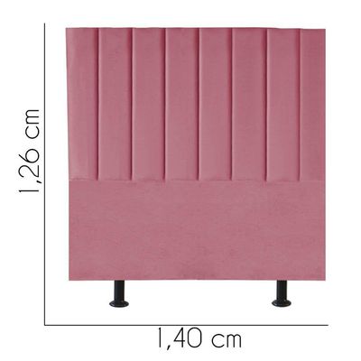 Cabeceira Estofada Carla 140cm Casal Para Cama Box Quarto Suede Rosa Bebê - Gat Magazine