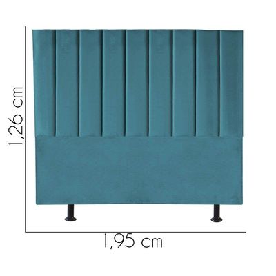 Cabeceira Estofada Carla 195cm King Size Para Cama Box Quarto Suede Azul Turquesa - Gat Magazine