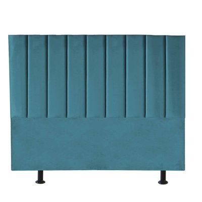 Cabeceira Estofada Carla 195cm King Size Para Cama Box Quarto Suede Azul Turquesa - Gat Magazine