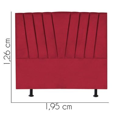 Cabeceira Estofada Bélgica 195cm King Size Para Cama Box Quarto Corino Vermelho - Gat Magazine