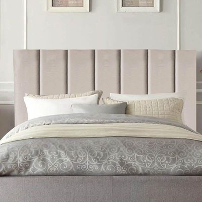 Cabeceira Estofada Carla 160cm Queen Size Para Cama Box Quarto Corino Bege - Gat Magazine