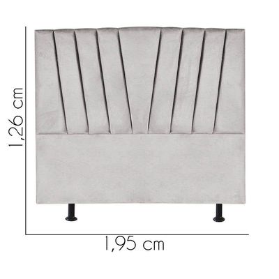 Cabeceira Estofada Bélgica 195cm King Size Para Cama Box Quarto Suede Cinza Claro - Gat Magazine