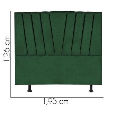 Cabeceira Estofada Bélgica 195cm King Size Para Cama Box Quarto Suede Verde - Gat Magazine
