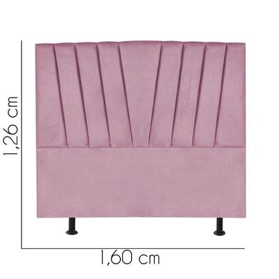 Cabeceira Estofada Bélgica 160cm Queen Size Para Cama Box Quarto Suede Rosa Bebê - Gat Magazine