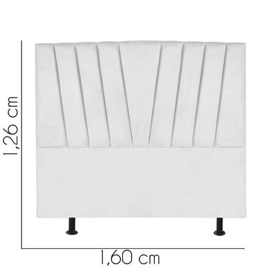 Cabeceira Estofada Bélgica 160cm Queen Size Para Cama Box Quarto Suede Branco - Gat Magazine