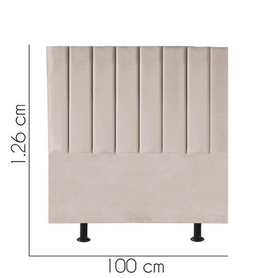 Cabeceira Estofada Carla 100cm Solteiro Para Cama Box Quarto Suede Bege - Gat Magazine