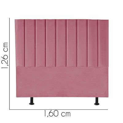 Cabeceira Estofada Carla 160cm Queen Size Para Cama Box Quarto Suede Rosa Bebê - Gat Magazine