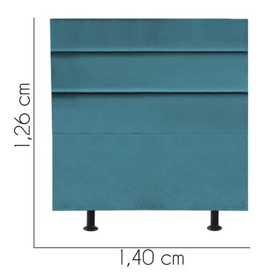 Cabeceira Estofada Argentina 140cm Casal Para Cama Box Quarto Suede Azul Turquesa - Gat Magazine