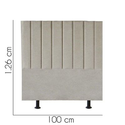 Cabeceira Estofada Carla 100cm Solteiro Para Cama Box Quarto Linho Bege - Gat Magazine