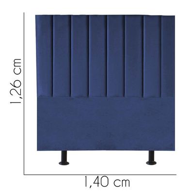 Cabeceira Estofada Carla 140cm Casal Para Cama Box Quarto Suede Azul Marinho - Gat Magazine