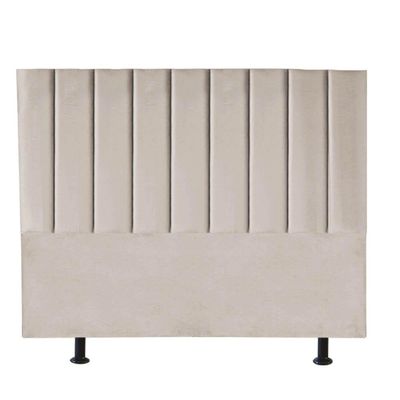 Cabeceira Estofada Carla 195cm King Size Para Cama Box Quarto Corino Bege - Gat Magazine