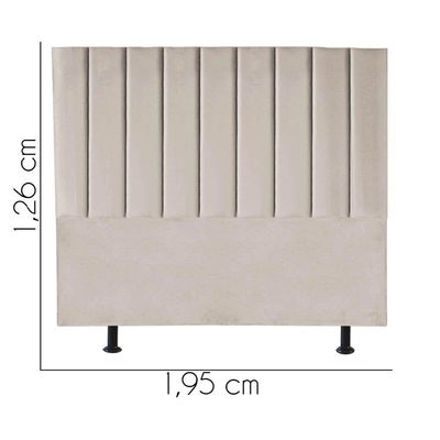 Cabeceira Estofada Carla 195cm King Size Para Cama Box Quarto Corino Bege - Gat Magazine