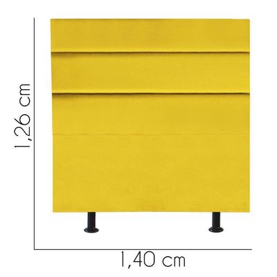 Cabeceira Estofada Argentina 140cm Casal Para Cama Box Quarto Corino Amarelo - Gat Magazine