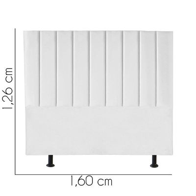 Cabeceira Estofada Carla 160cm Queen Size Para Cama Box Quarto Corino Branco - Gat Magazine