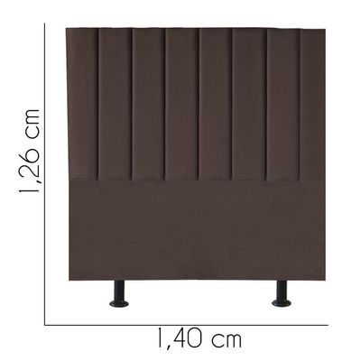 Cabeceira Estofada Carla 140cm Casal Para Cama Box Quarto Corino Marrom - Gat Magazine