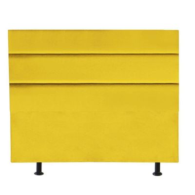 Cabeceira Estofada Argentina 140cm Casal Para Cama Box Quarto Corino Amarelo - Gat Magazine