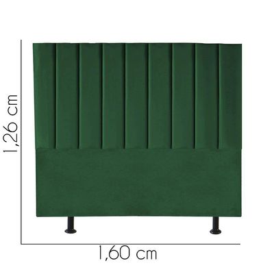 Cabeceira Estofada Carla 160cm Queen Size Para Cama Box Quarto Suede Verde - Gat Magazine