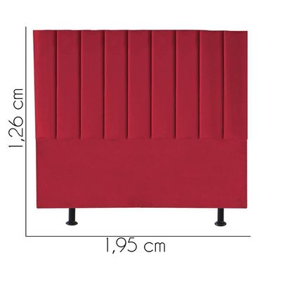 Cabeceira Estofada Carla 195cm King Size Para Cama Box Quarto Suede Vermelho - Gat Magazine