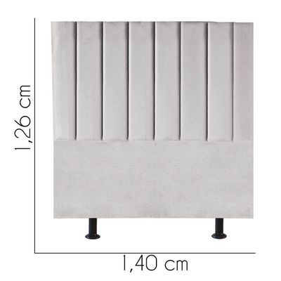 Cabeceira Estofada Carla 140cm Casal Para Cama Box Quarto Suede Cinza Claro - Gat Magazine
