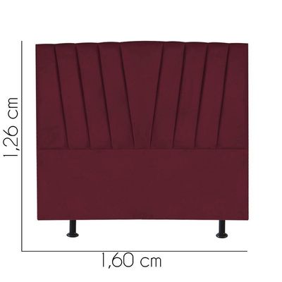 Cabeceira Estofada Bélgica 160cm Queen Size Para Cama Box Quarto Suede Bordô - Gat Magazine