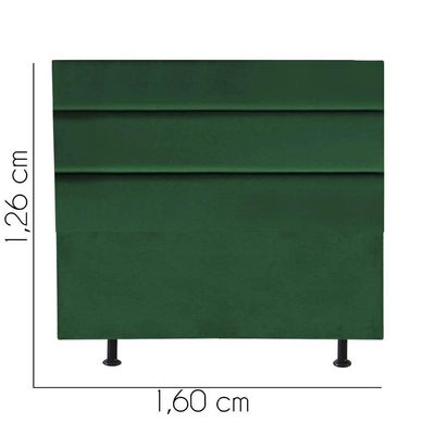 Cabeceira Estofada Argentina 160cm Queen Size Para Cama Box Quarto Suede Verde - Gat Magazine
