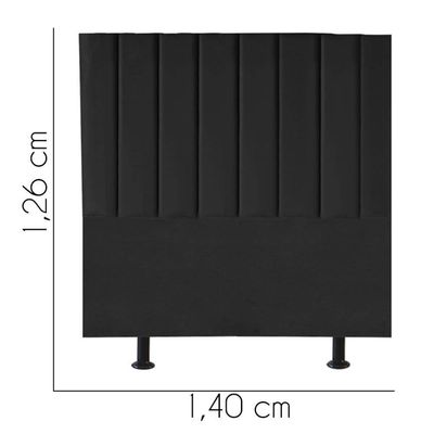 Cabeceira Estofada Carla 140cm Casal Para Cama Box Quarto Corino Preto - Gat Magazine