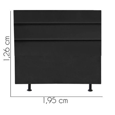 Cabeceira Estofada Argentina 195cm King Size Para Cama Box Quarto Suede Preto - Gat Magazine