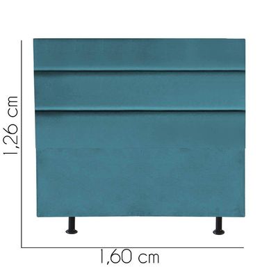 Cabeceira Estofada Argentina 160cm Queen Size Para Cama Box Quarto Suede Azul Turquesa Gat Magazine