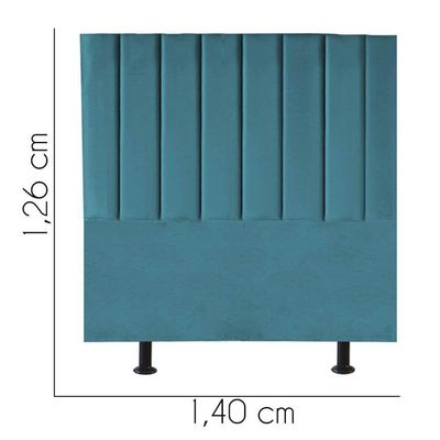 Cabeceira Estofada Carla 140cm Casal Para Cama Box Quarto Suede Azul Turquesa - Gat Magazine