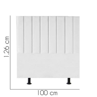 Cabeceira Estofada Carla 100cm Solteiro Para Cama Box Quarto Suede Branco - Gat Magazine