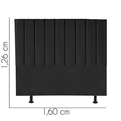 Cabeceira Estofada Carla 160cm Queen Size Para Cama Box Quarto Corino Preto - Gat Magazine