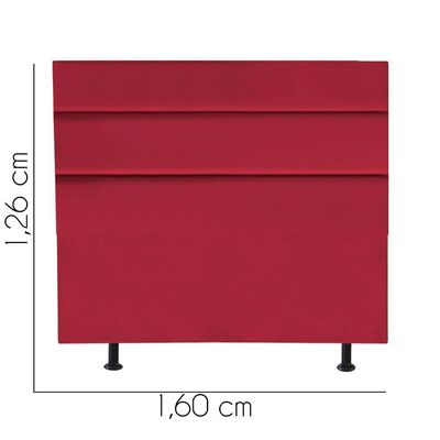 Cabeceira Estofada Argentina 160cm Queen Size Para Cama Box Quarto Suede Vermelho - Gat Magazine